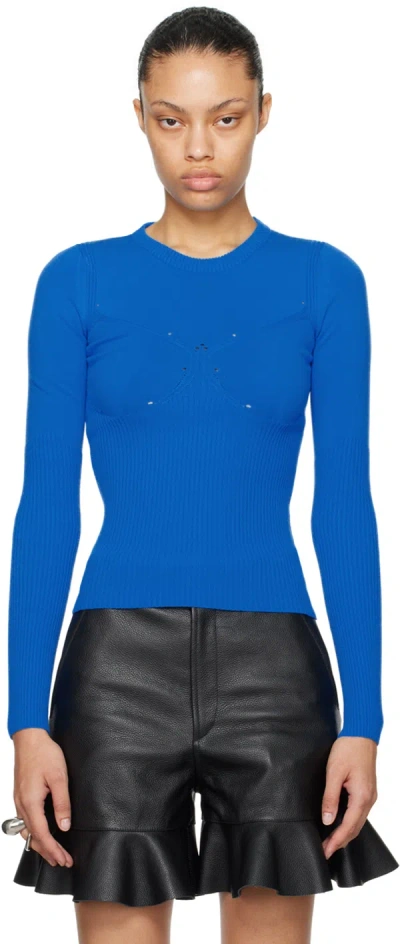 Marine Serre Ssense Exclusive Blue Sweater In Bl45 Blue