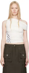 Marine Serre Ssense Exclusive Off-white Soft Jersey Draped Top