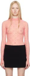 Marine Serre Ssense Exclusive Pink Moonogram Flock Second Skin T-shirt