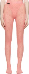 Marine Serre Ssense Exclusive Pink Recycled Mesh Flock Tights