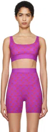 Marine Serre Ssense Exclusive Purple & Red Moon Printed Jersey Sport Bra In Pu40 Violet