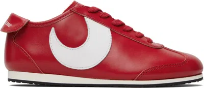 Marine Serre Ssense Exclusive Red Matte Leather Ms Astra Sneakers