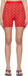 Marine Serre Ssense Exclusive Red Recycled Moon Jersey Sport Shorts In Rd10 Red