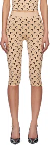 Marine Serre Ssense Exclusive Tan Recycled Moon Jersey Capri Leggings In Ta10 Tan