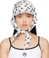 Marine Serre Ssense Exclusive White & Black Regenerated Silk Veiled Cap In Wh00 Optical White