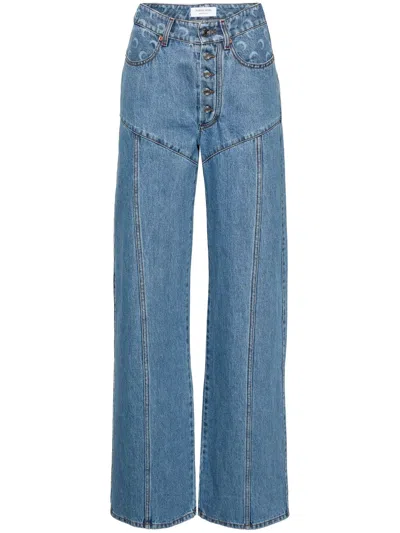 Marine Serre Straight-leg Jeans In Lightblue