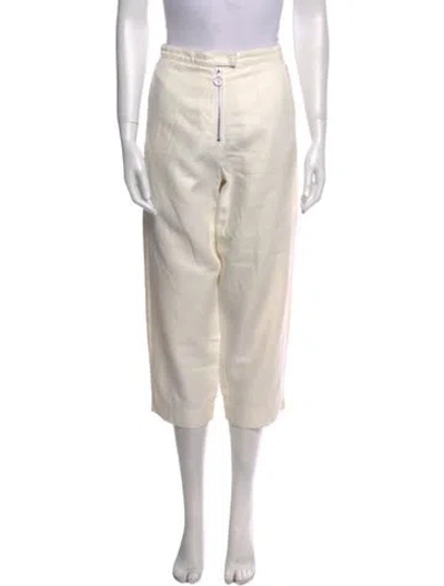 Pre-owned Marine Serre Straight Leg Pants In Neutral