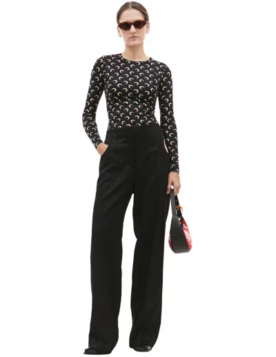 Marine Serre Straight-leg Pants With Cut-out Detailing In Black