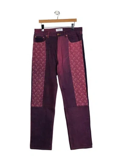 Pre-owned Marine Serre Straight-leg Jeans In Purple