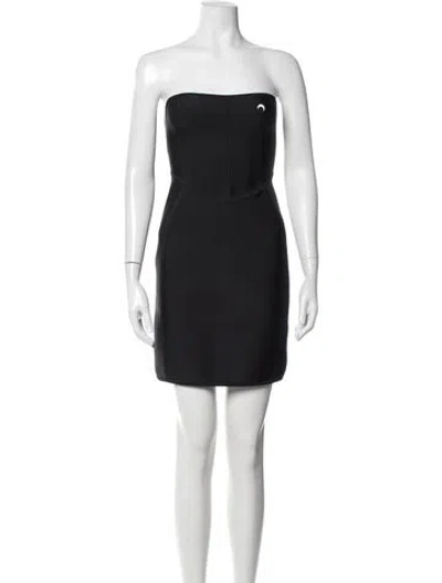 Pre-owned Marine Serre Strapless Mini Dress In Black