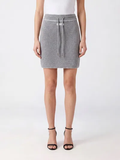 Marine Serre Stretch Cotton Mini Skirt In Gray