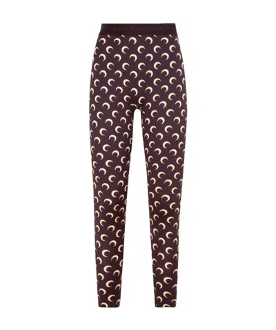 Marine Serre Stretch Printed Leggings In Black