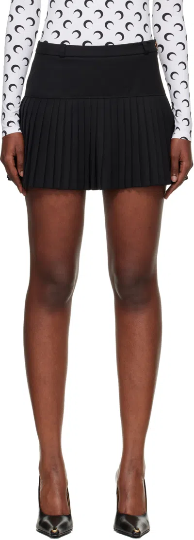 Marine Serre Stretch Twill Mini Skirt In Black