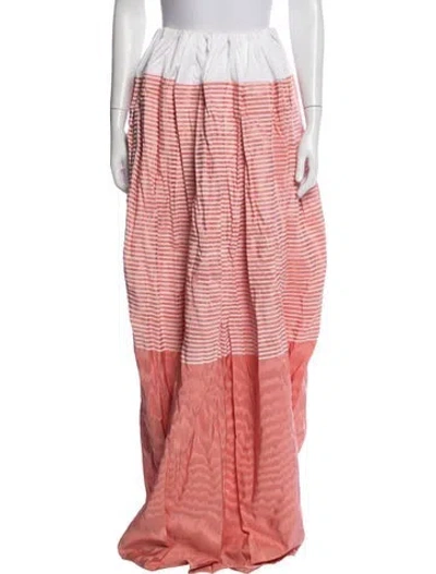 Pre-owned Marine Serre Striped Long Skirt In Pink