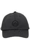 Marine Serre Structured Black Baseball Cap With Adjustable Strap In Black