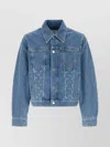 Marine Serre Structured Denim Jacket Featuring Chest Pockets In Blue
