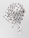 Marine Serre Stylish Hat With Tied Detail And Print In White