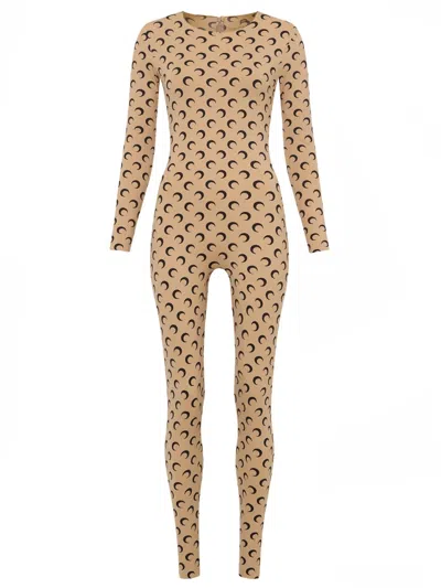 Marine Serre Suit Moon Jumpsuit In Beige