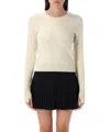 Marine Serre Moon Jacquard Knit Fitted Sweater In Beige