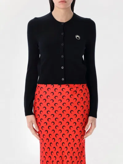 MARINE SERRE CARDIGAN MARINE SERRE WOMAN COLOR BLACK,G87164002