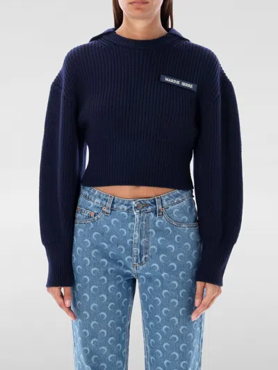 MARINE SERRE SWEATER MARINE SERRE WOMAN COLOR BLUE,G17594009