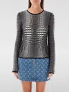 Marine Serre Gray Moon Skin Jacquard Knit Fitted Sweater In Grau
