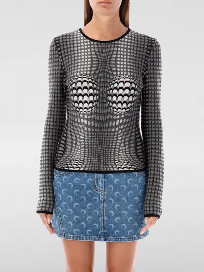 MARINE SERRE SWEATER MARINE SERRE WOMAN COLOR GREY,G17593020