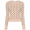 Marine Serre Women Moon Jacquard Knit Fitted Sweater In Multicolor