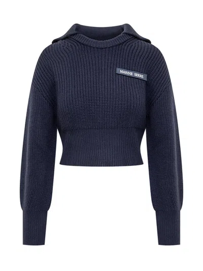 Marine Serre Sweater With Logo In Blue