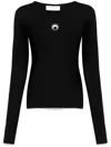 Marine Serre Crescent Moon-embroidered Sweater In Black
