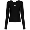 Marine Serre Crescent Moon-embroidered Sweater In Black