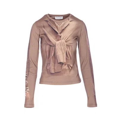 Marine Serre Sweaters In Brown