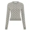 Marine Serre Fitted Short Length Sweater With Crewneck And Long Sleeves In Gray