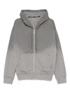Marine Serre Faded Moon Fleece Zipped Hoodie In Gray