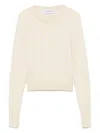 Marine Serre Moon Jacquard Knit Fitted Sweater In White