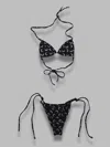 Marine Serre Halter Neck Triangle Bikini Set In Black