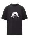 Marine Serre Moon Logo Tshirt In Black