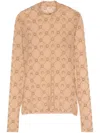 Marine Serre Printed Fitted Top Sheer Sleeves In Neutral