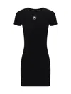 Marine Serre Logo Cotton T-shirt Dress In Black