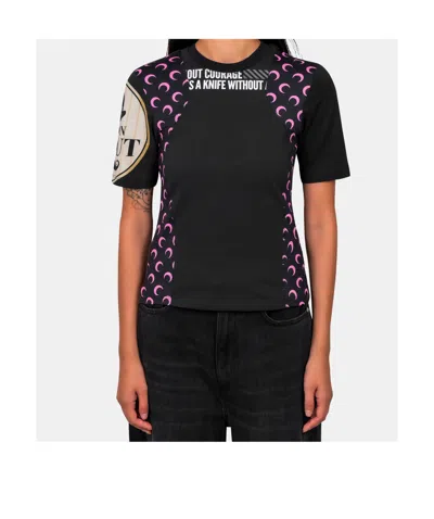 Marine Serre T-shirt Graphique In Black