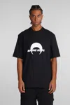 MARINE SERRE T-SHIRT IN BLACK COTTON