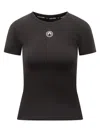Marine Serre T-shirt  Cotton Logo In Black