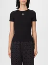 Marine Serre Round-neck Short-sleeved T-shirt In Black