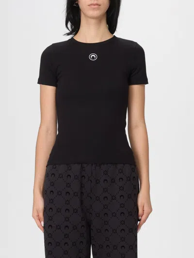 MARINE SERRE T-SHIRT MARINE SERRE WOMAN COLOR BLACK,H51193002