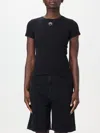 Marine Serre Moon Logo Crop T-shirt In Black