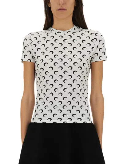 Marine Serre T-shirt "moon" In White