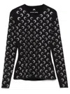 Marine Serre Moon Rhinestone-embellished Top In Black