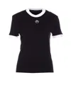 Marine Serre Black Moon Logo Jersey Fitted T-shirt In Black