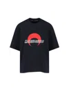 Marine Serre Graphic Print Crew Neck Short Sleeve Top In Blue