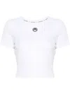 Marine Serre White Moon Logo Cutout T-shirt In White